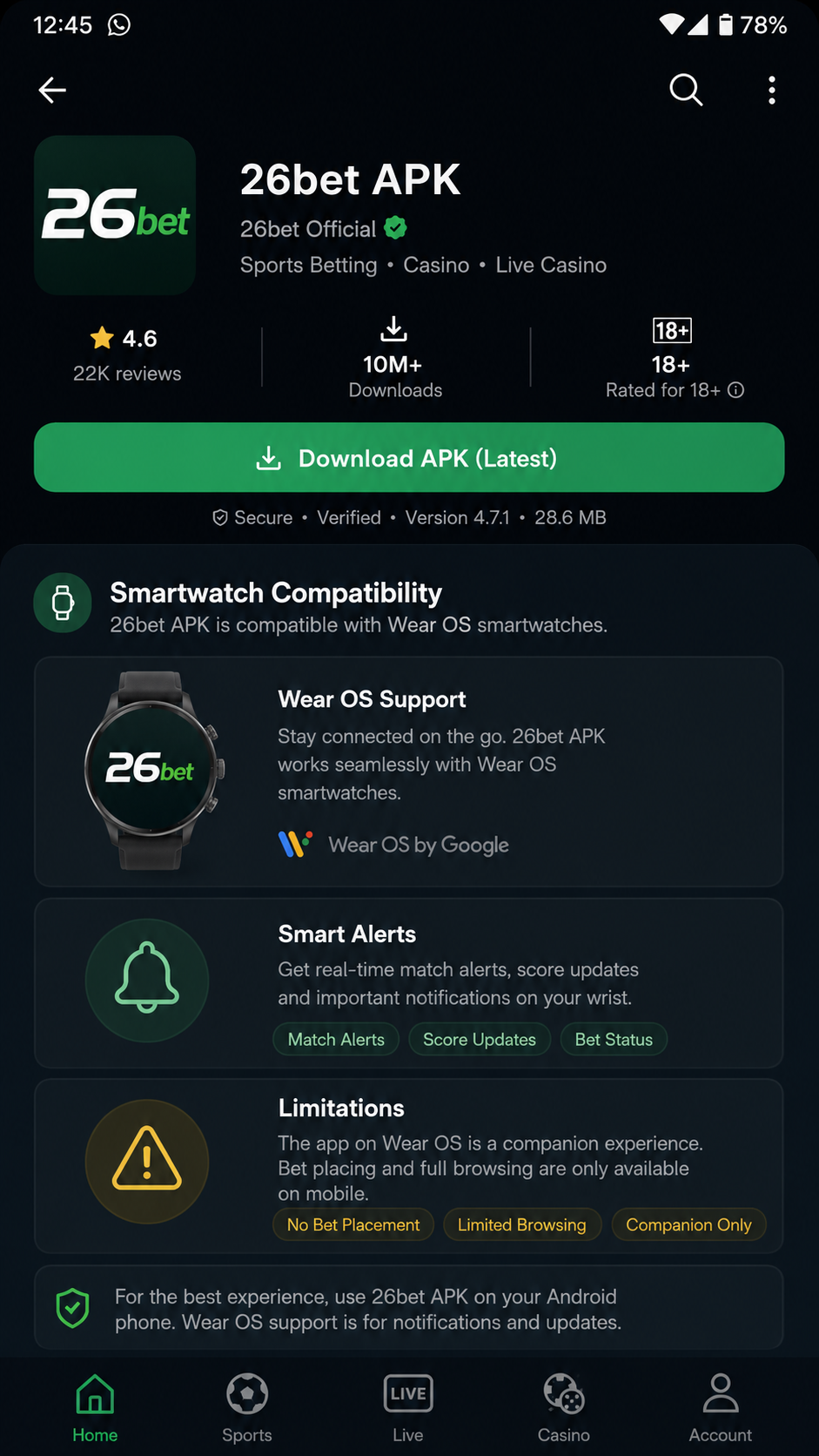 26bet screenshot