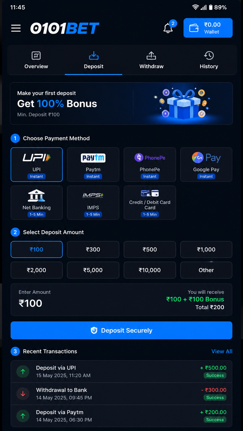 0101bet screenshot
