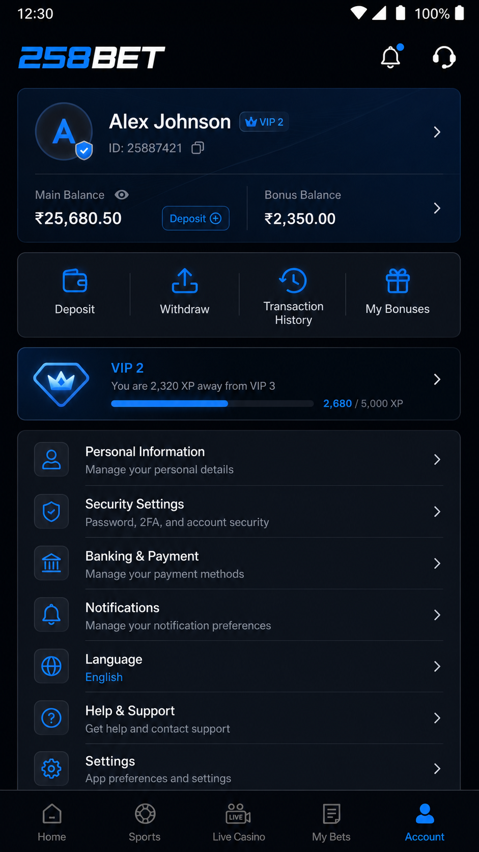 258bet screenshot